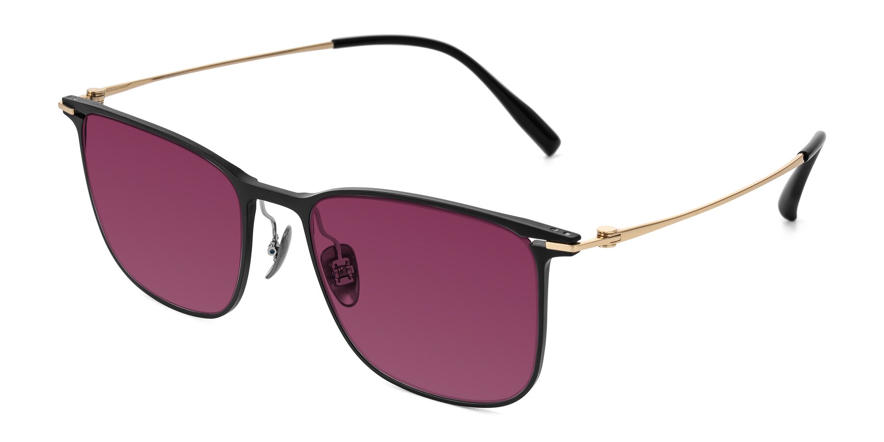 Angle of Moua in Black/Gold with Wine Tinted Lenses