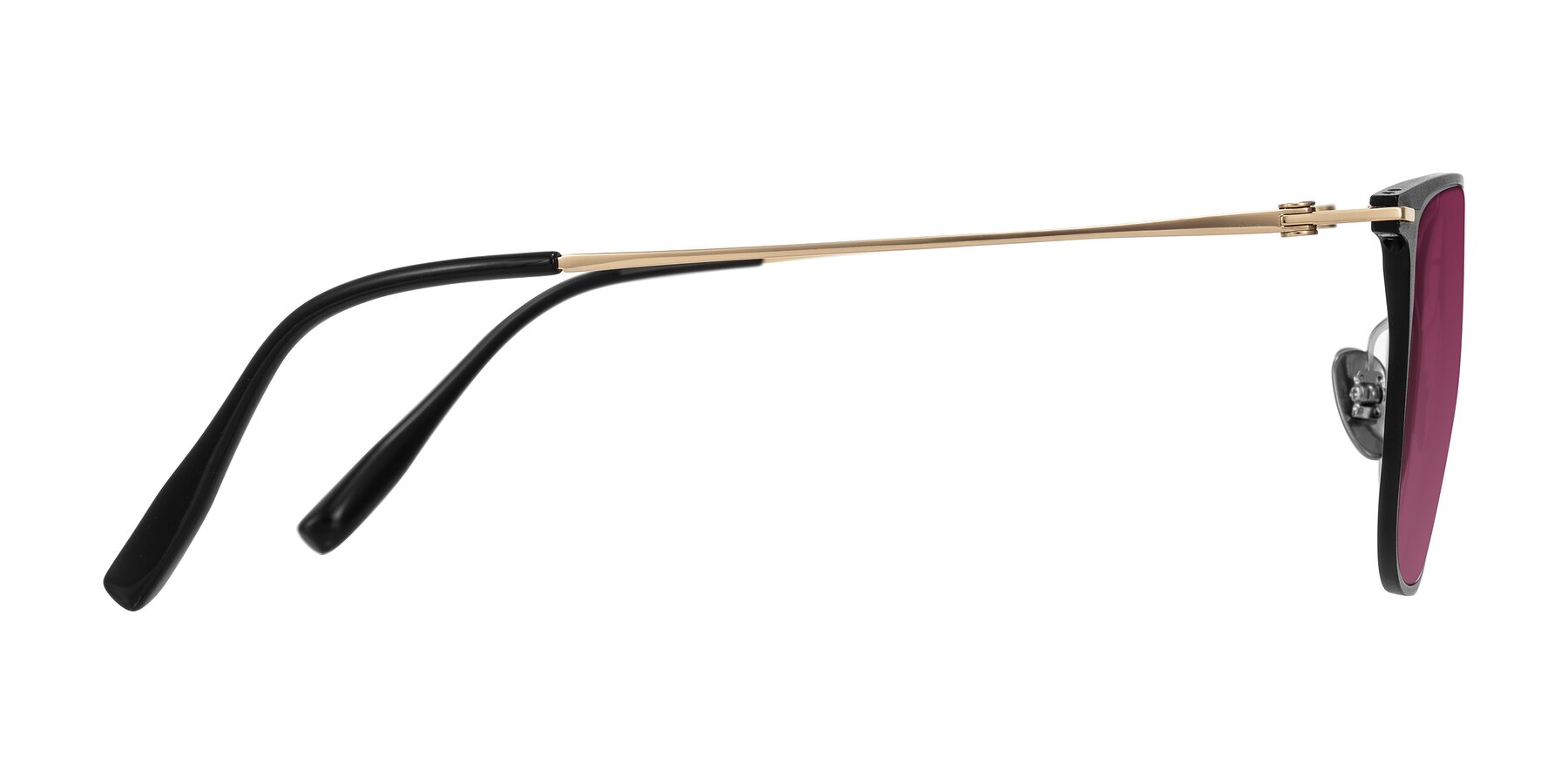 Side of Moua in Black/Gold with Wine Tinted Lenses