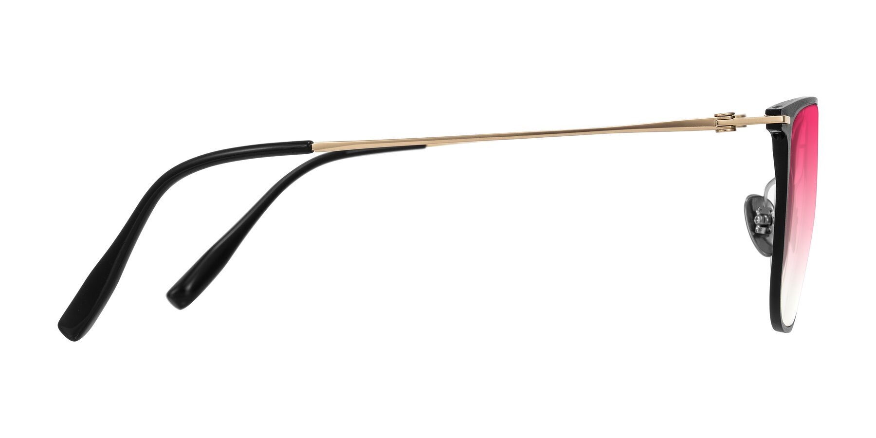 Side of Moua in Black/Gold with Pink Gradient Lenses