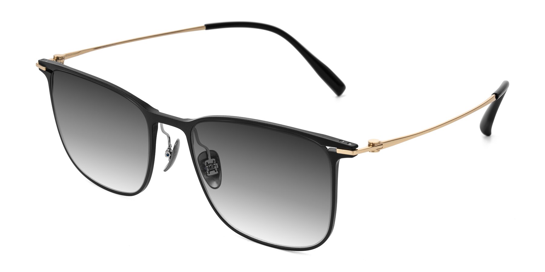 Angle of Moua in Black/Gold with Gray Gradient Lenses