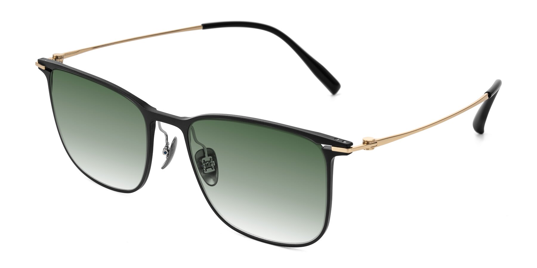 Angle of Moua in Black/Gold with Green Gradient Lenses