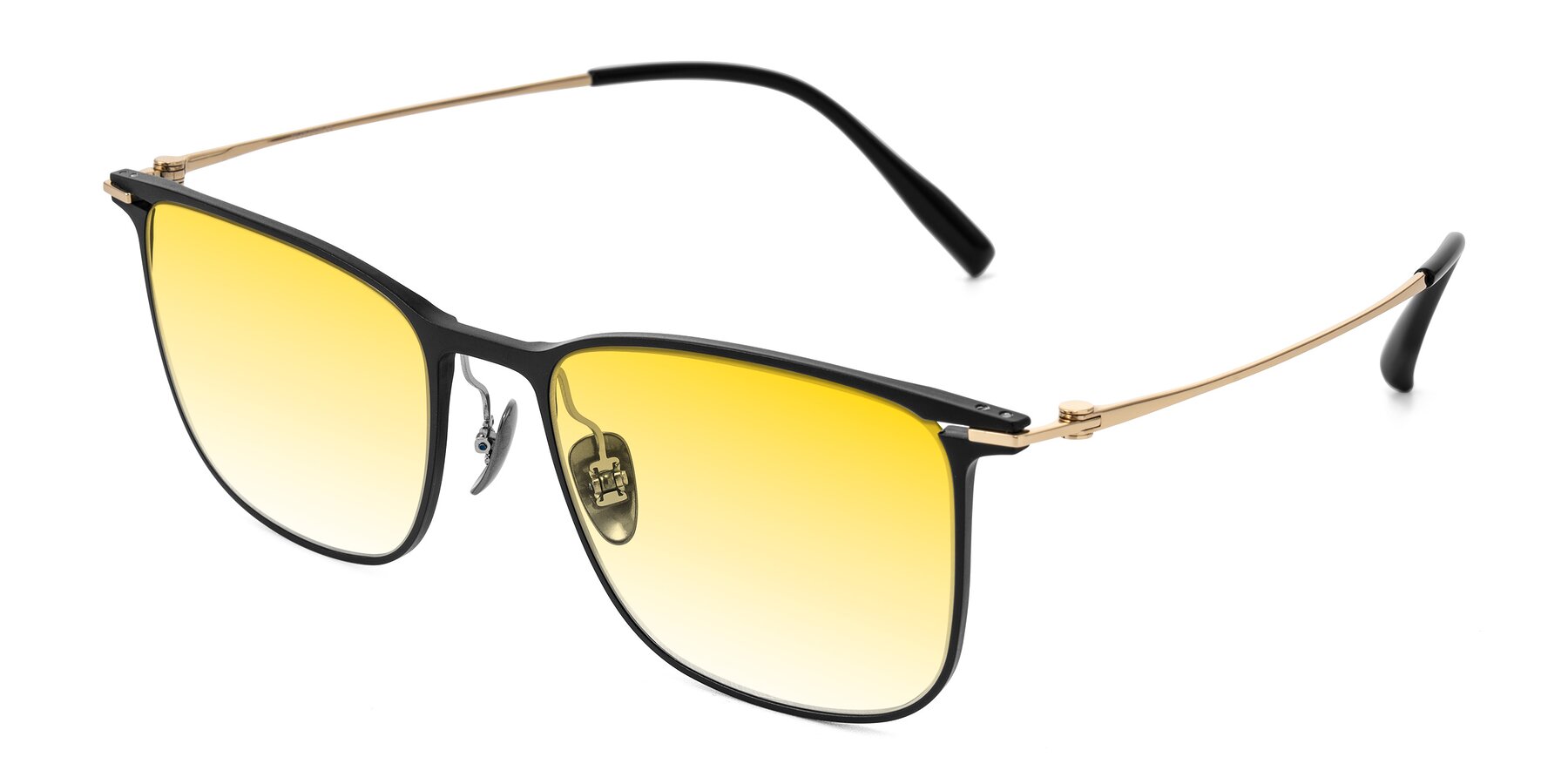 Angle of Moua in Black/Gold with Yellow Gradient Lenses
