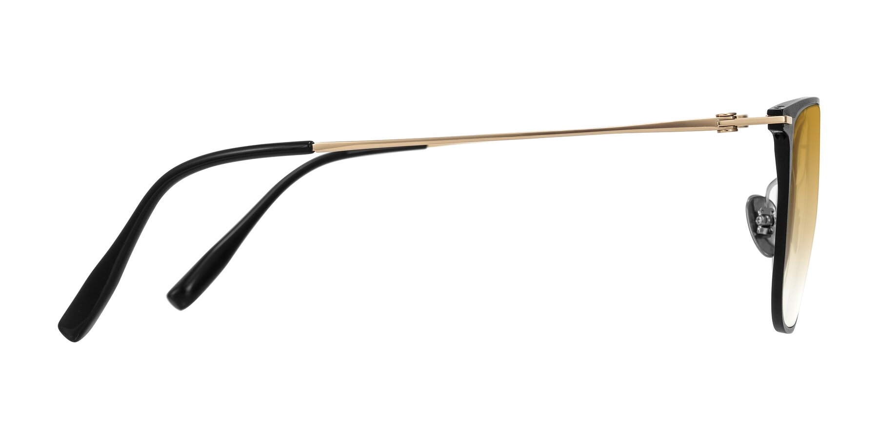 Side of Moua in Black/Gold with Champagne Gradient Lenses