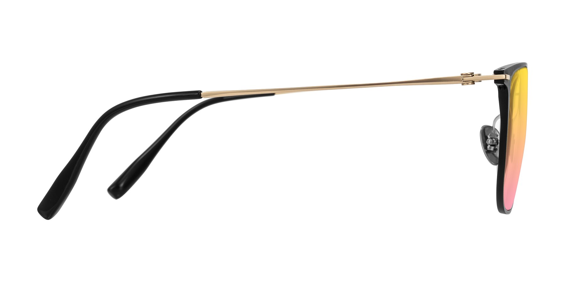 Side of Moua in Black/Gold with Yellow / Pink Gradient Lenses