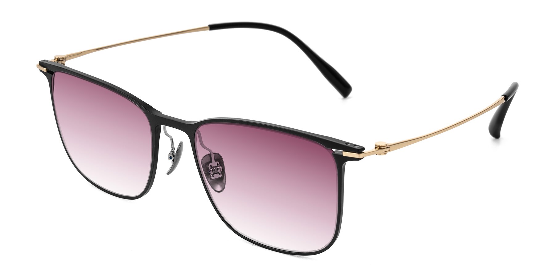Angle of Moua in Black/Gold with Wine Gradient Lenses