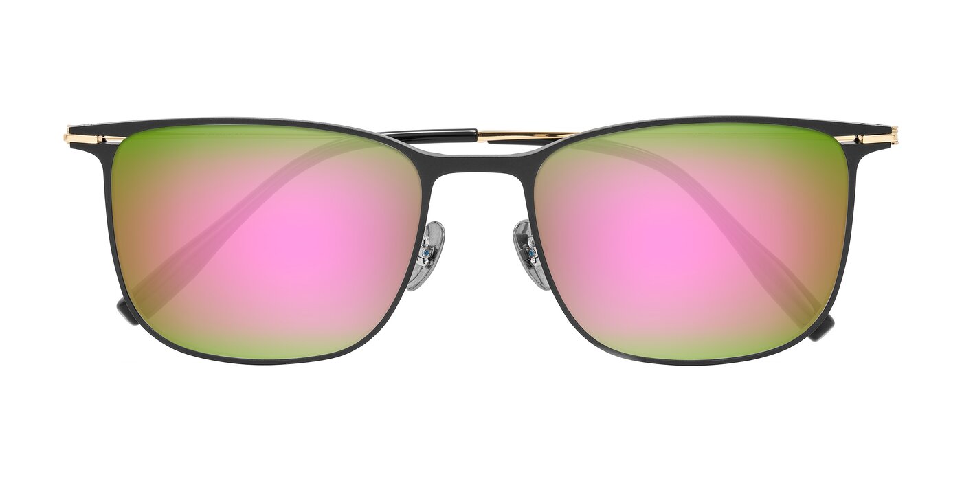 Moua - Black/Gold Flash Mirrored Sunglasses