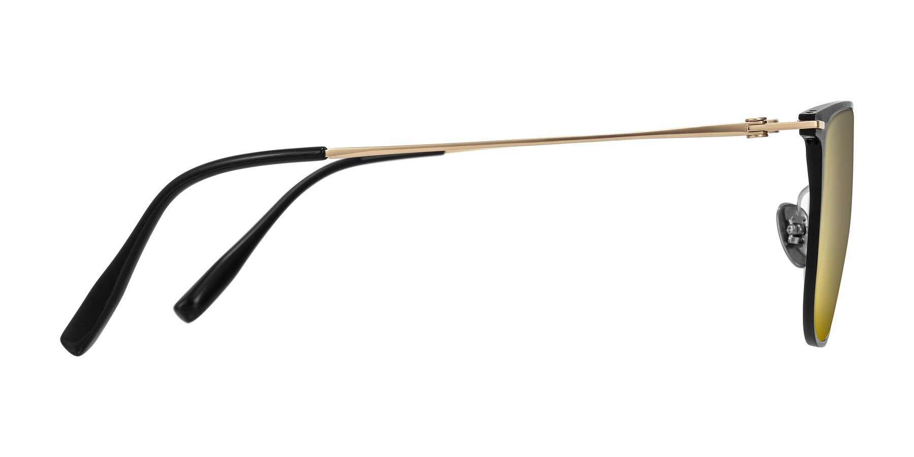 Side of Moua in Black/Gold with Gold Mirrored Lenses