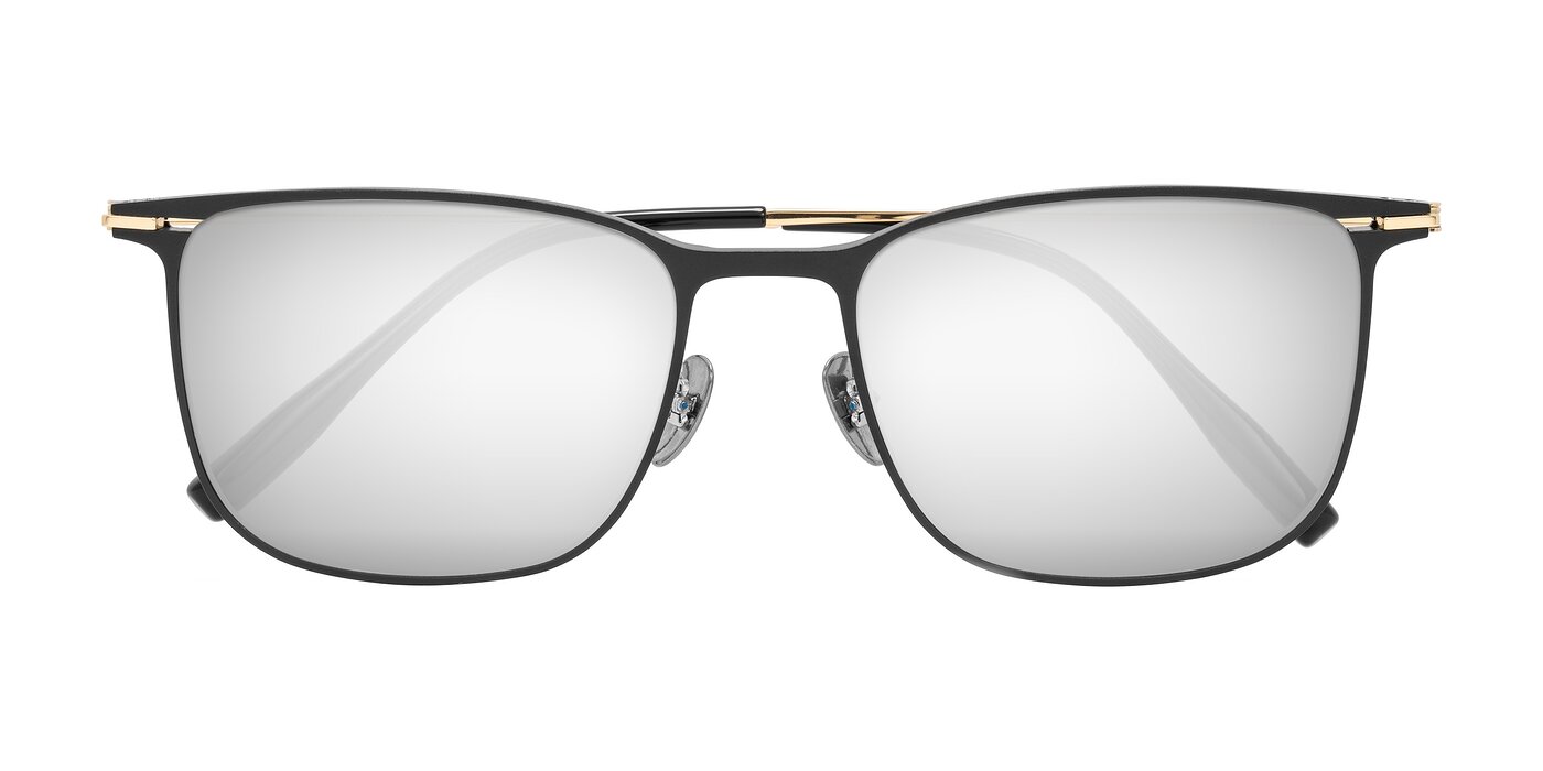 Moua - Black/Gold Flash Mirrored Sunglasses
