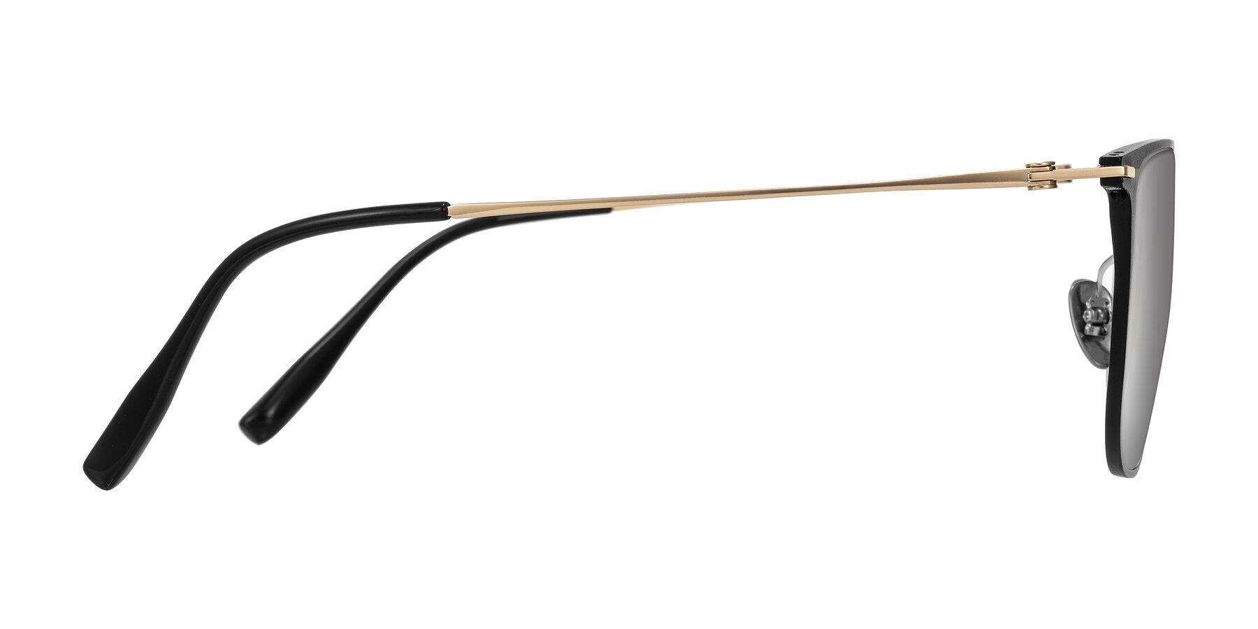 Side of Moua in Black/Gold with Silver Mirrored Lenses