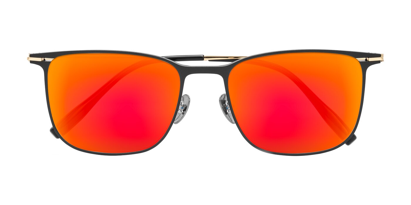 Moua - Black/Gold Flash Mirrored Sunglasses