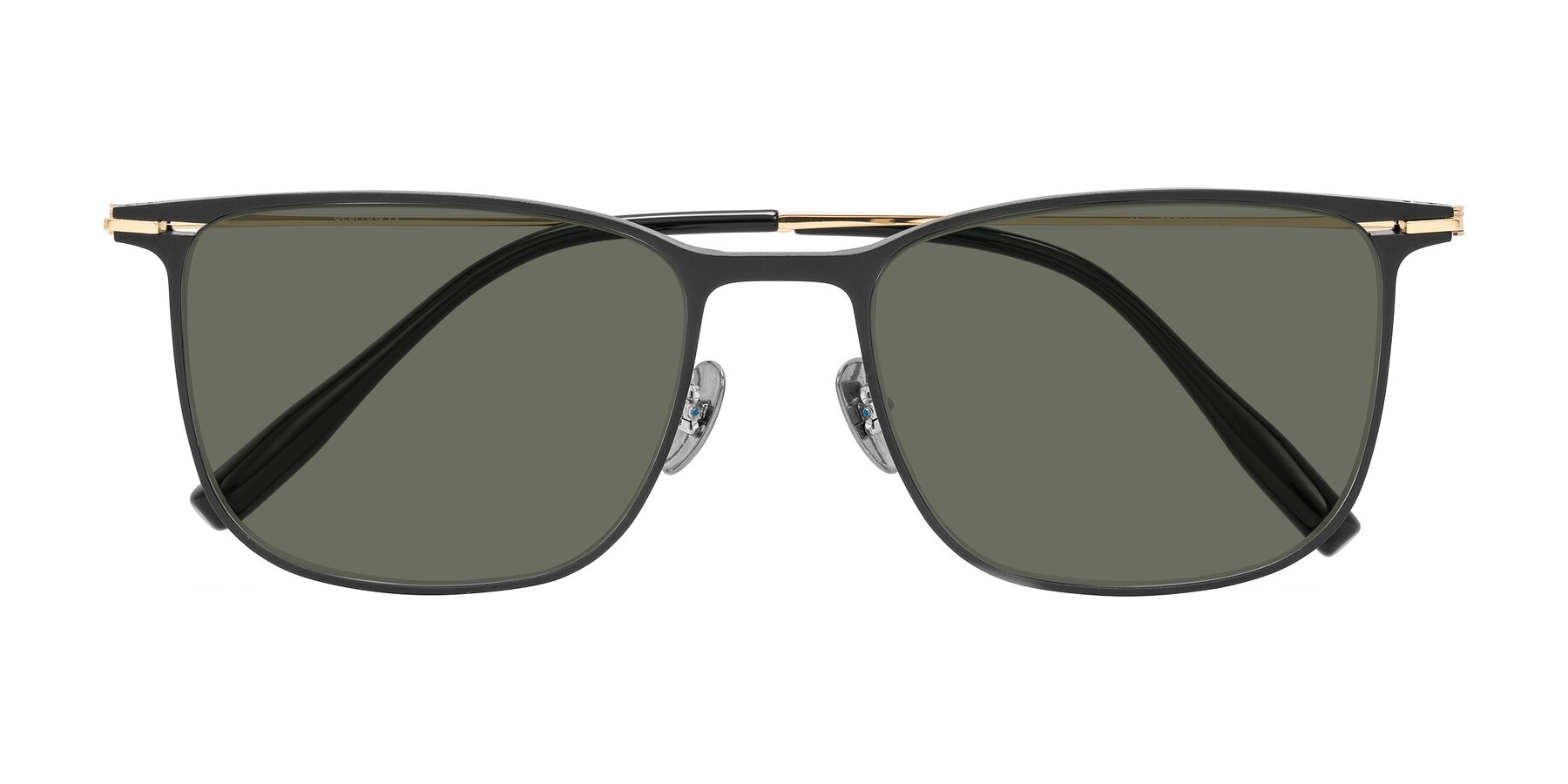 Folded Front of Moua in Black/Gold with Gray Polarized Lenses