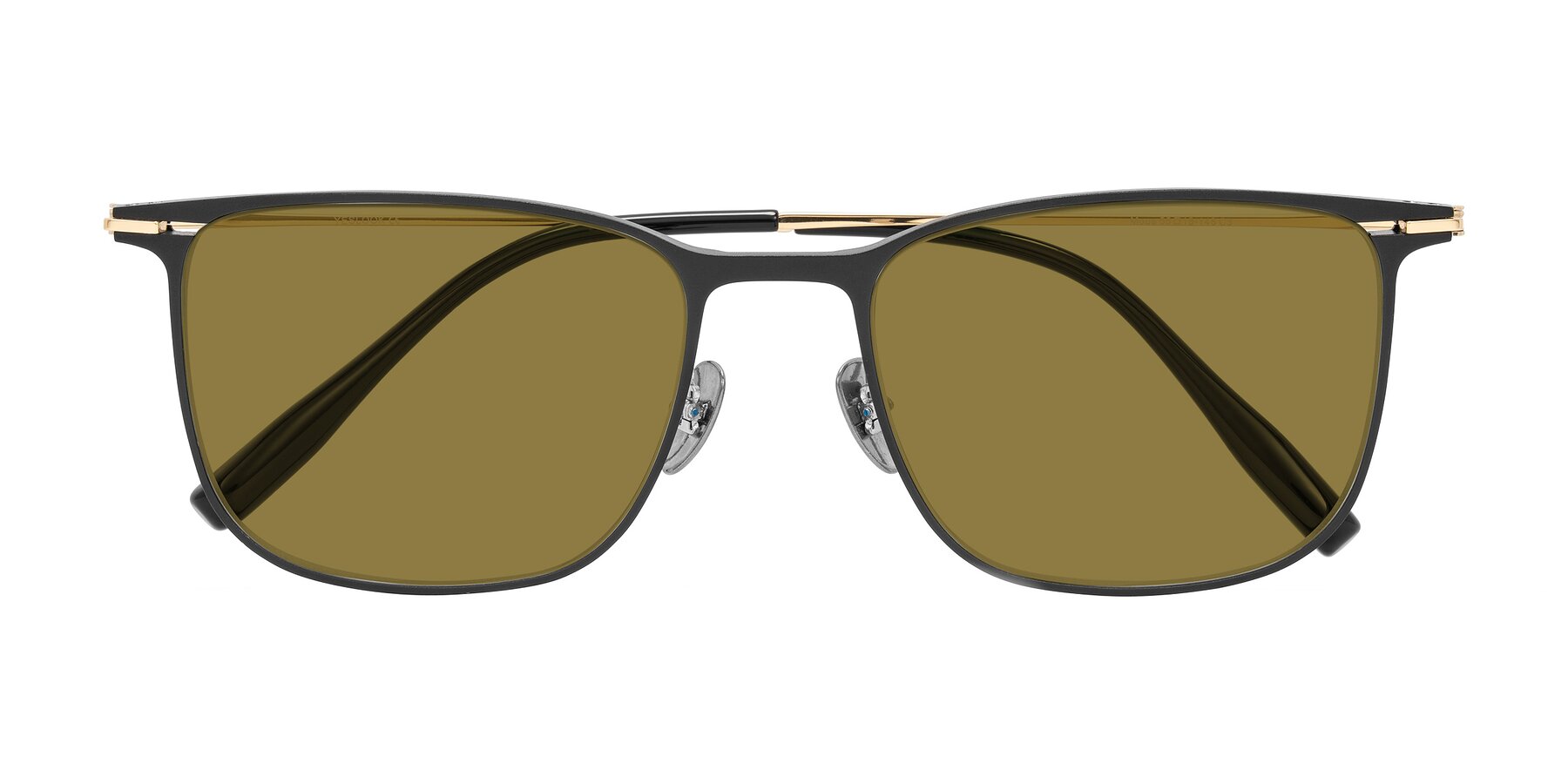 Folded Front of Moua in Black/Gold with Brown Polarized Lenses