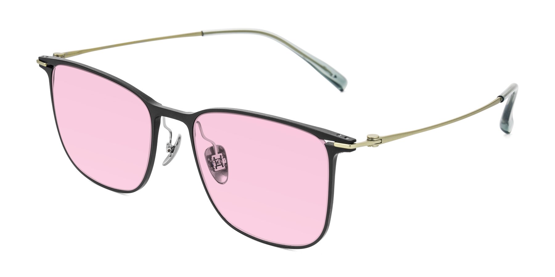 Angle of Moua in Black/Green with Light Pink Tinted Lenses