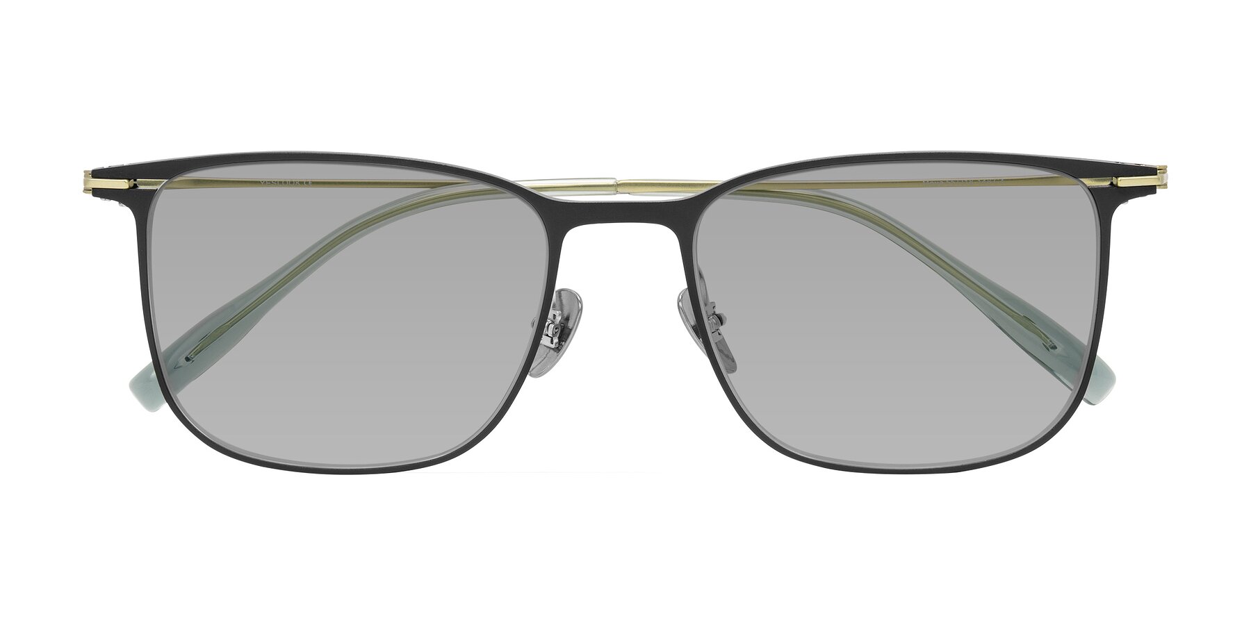 Folded Front of Moua in Black/Green with Light Gray Tinted Lenses