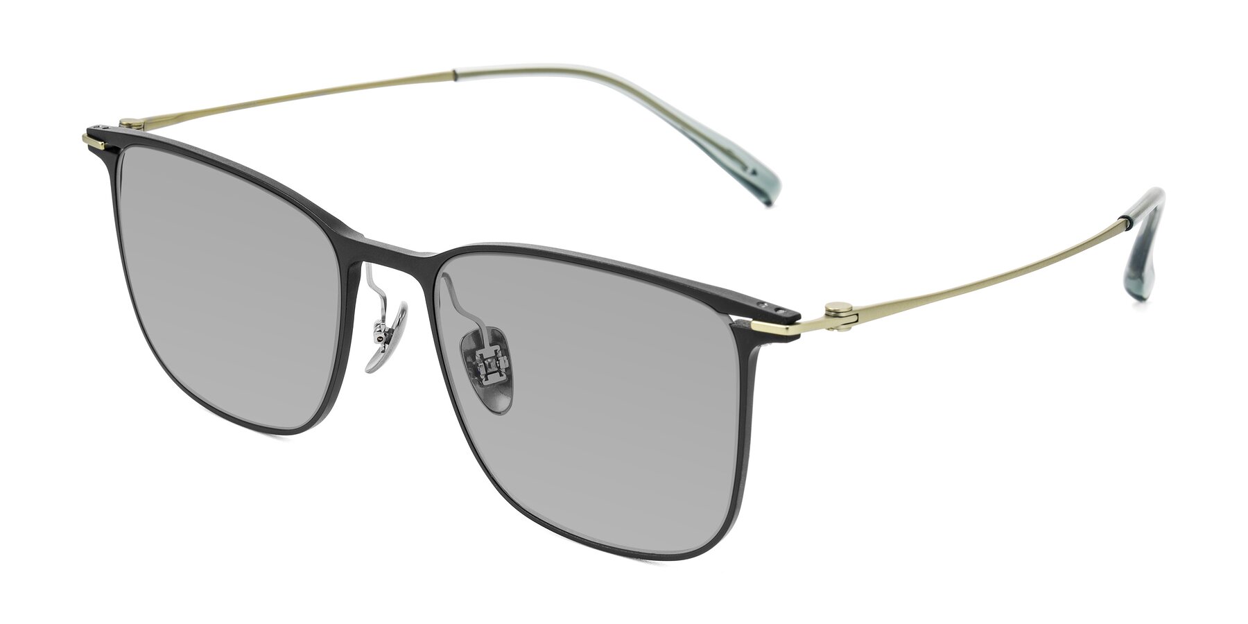 Angle of Moua in Black/Green with Light Gray Tinted Lenses