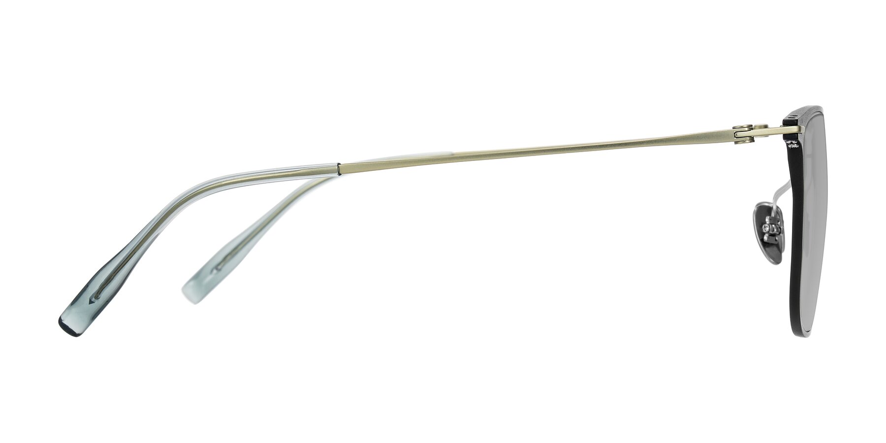 Side of Moua in Black/Green with Light Gray Tinted Lenses