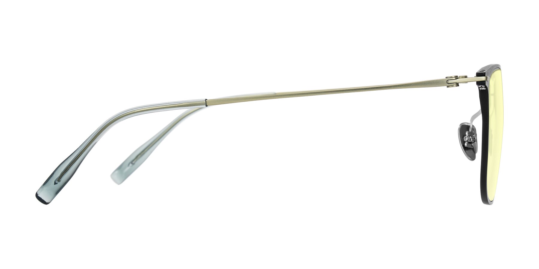 Side of Moua in Black/Green with Light Yellow Tinted Lenses