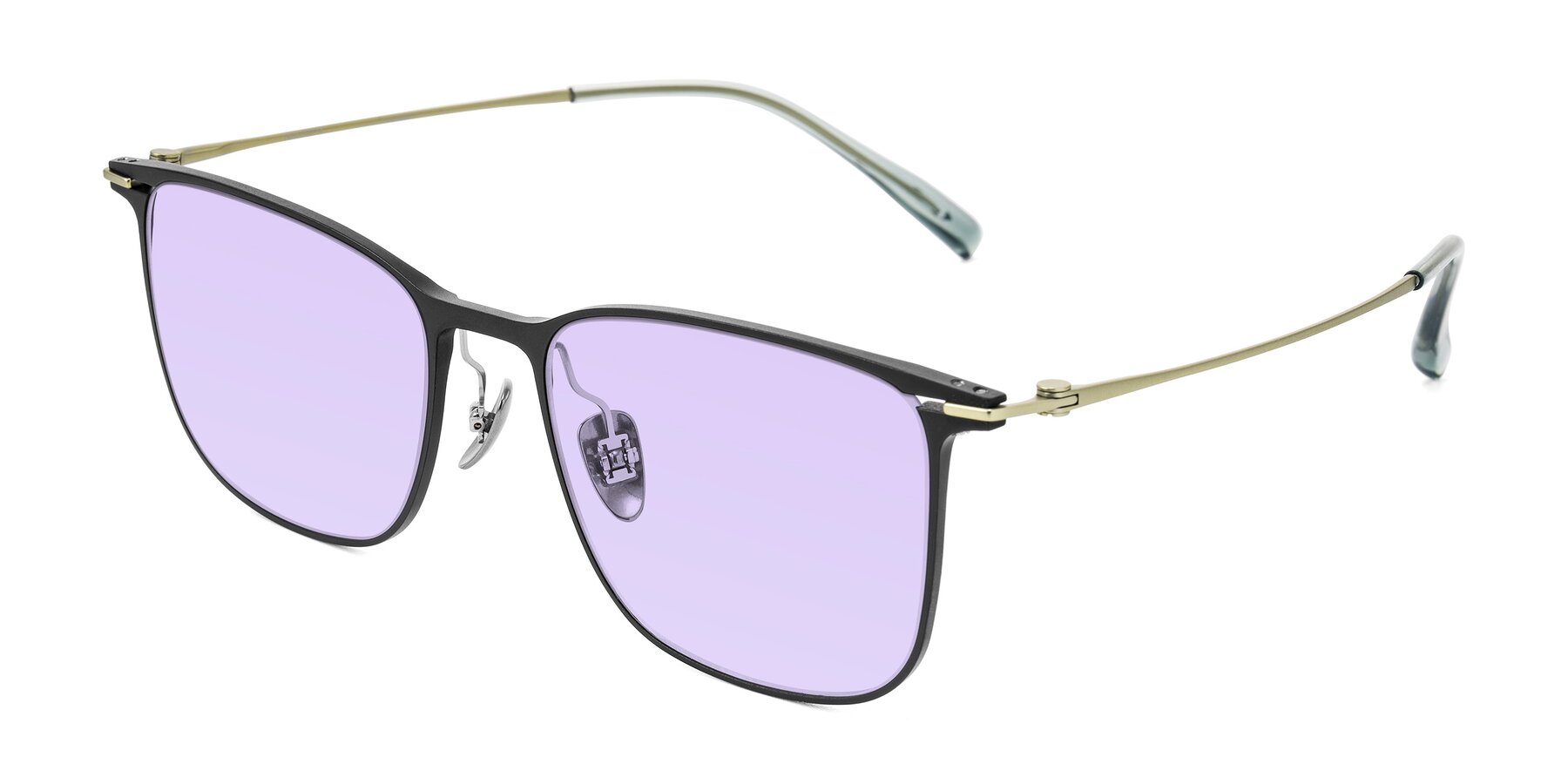 Angle of Moua in Black/Green with Light Purple Tinted Lenses
