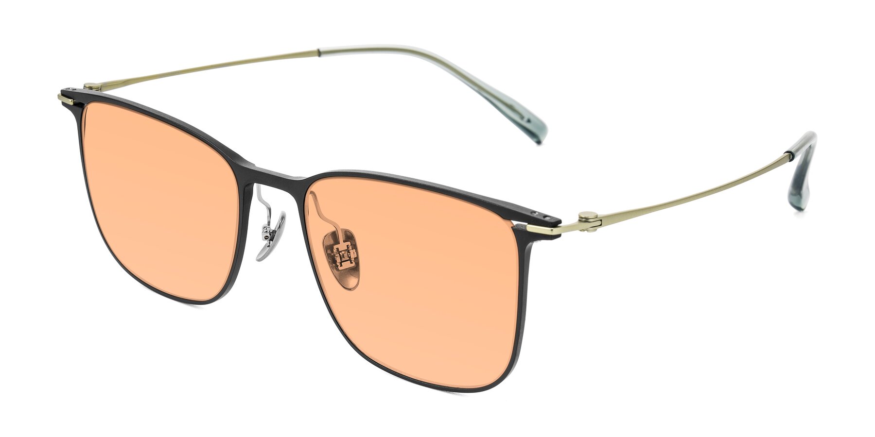 Angle of Moua in Black/Green with Light Orange Tinted Lenses