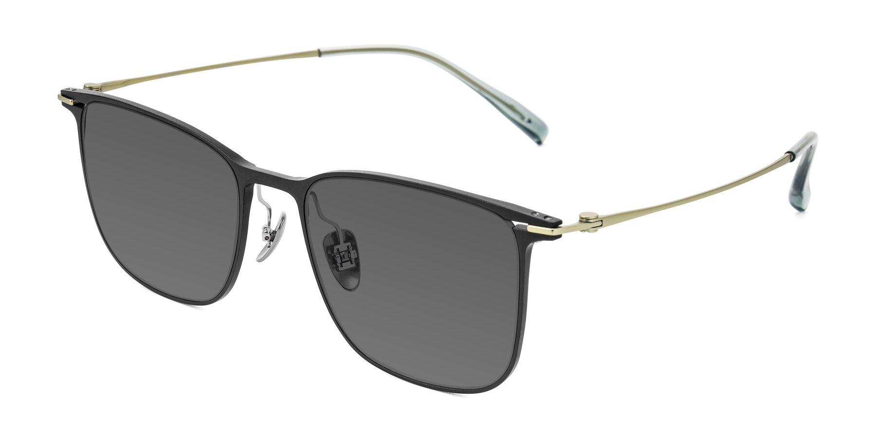 Angle of Moua in Black/Green with Medium Gray Tinted Lenses
