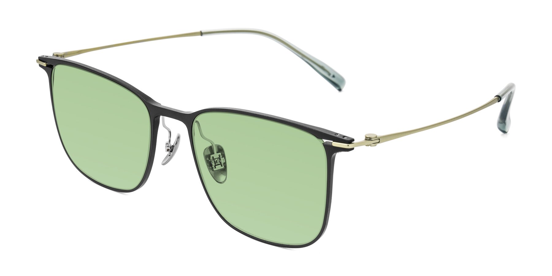 Angle of Moua in Black/Green with Medium Green Tinted Lenses