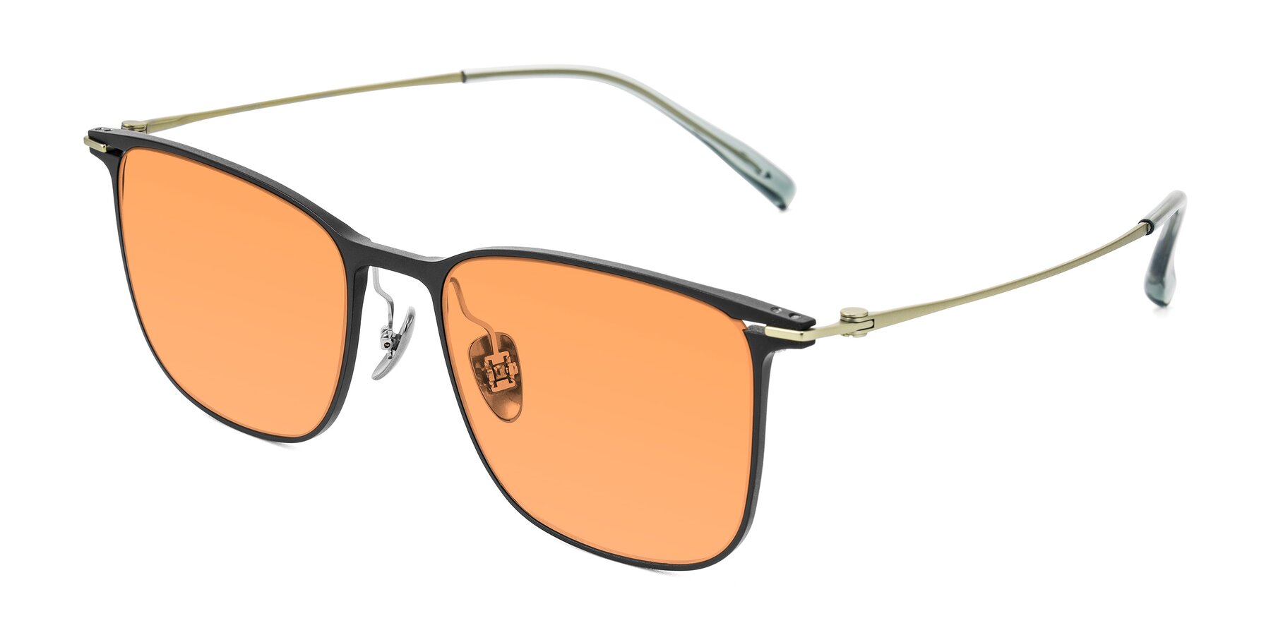 Angle of Moua in Black/Green with Medium Orange Tinted Lenses