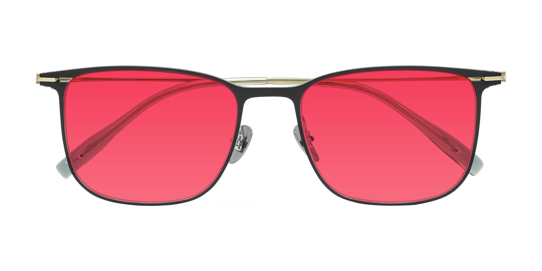 Folded Front of Moua in Black/Green with Red Tinted Lenses