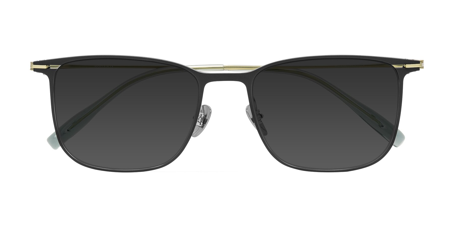 Folded Front of Moua in Black/Green with Gray Tinted Lenses