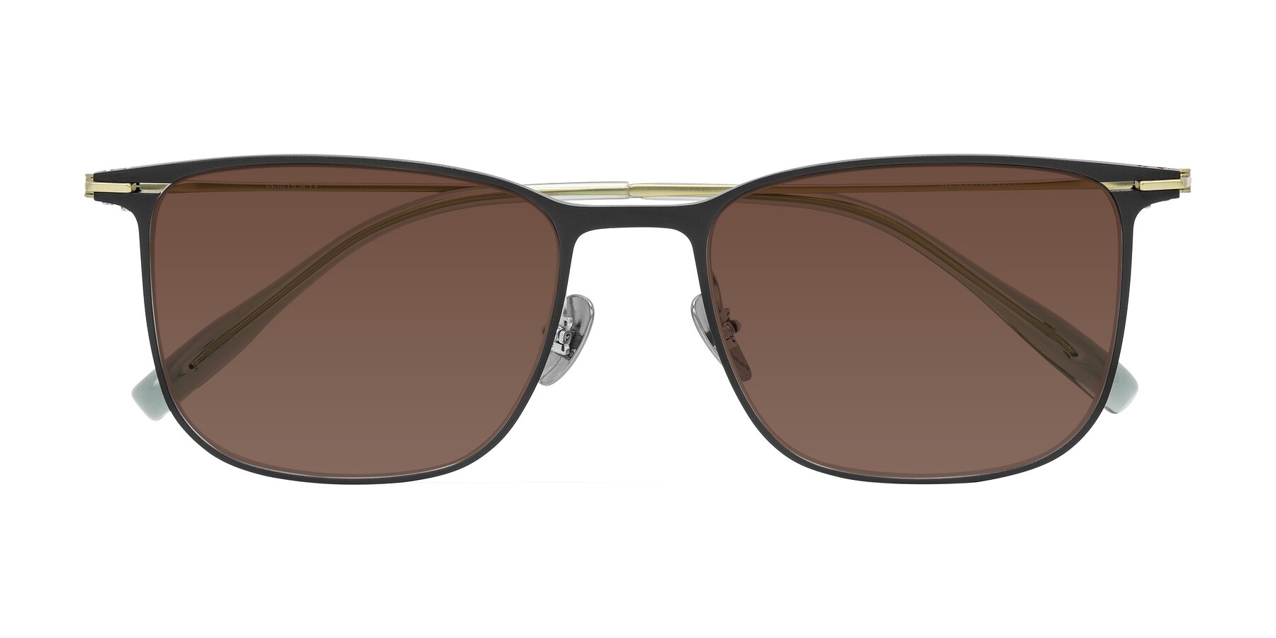 Folded Front of Moua in Black/Green with Brown Tinted Lenses