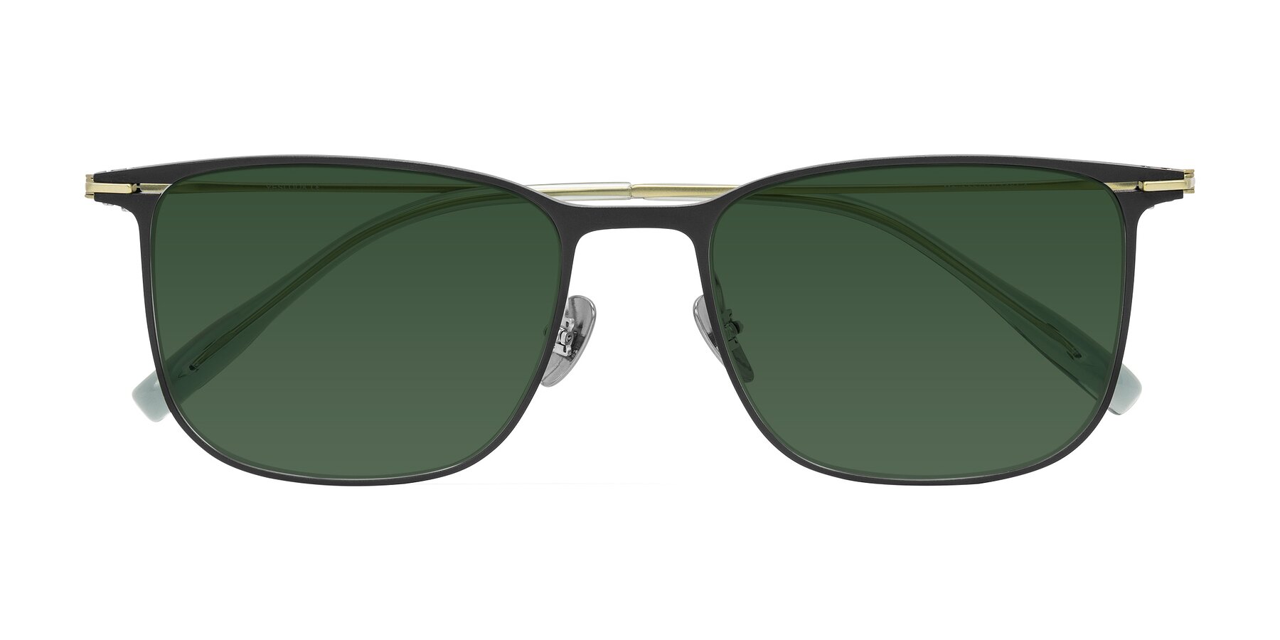 Folded Front of Moua in Black/Green with Green Tinted Lenses