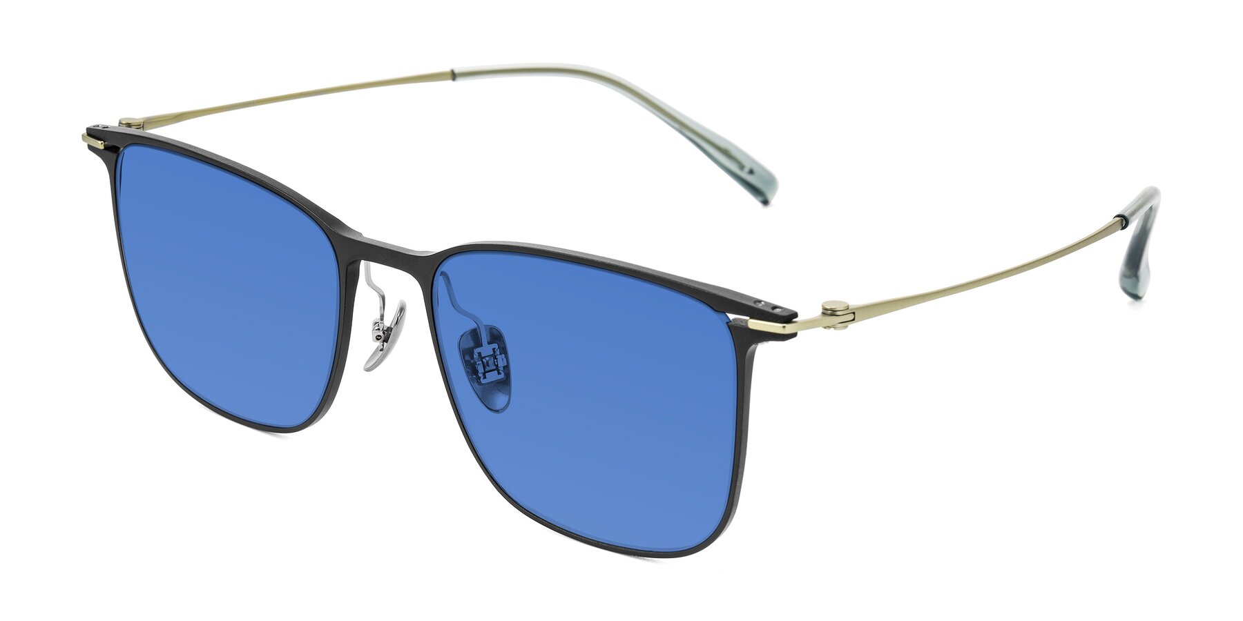Angle of Moua in Black/Green with Blue Tinted Lenses