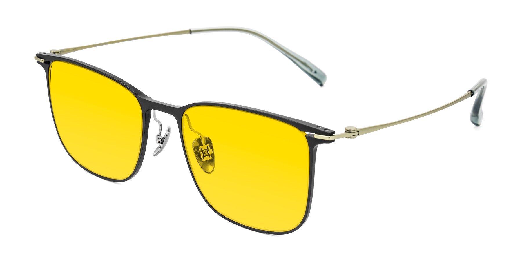Angle of Moua in Black/Green with Yellow Tinted Lenses