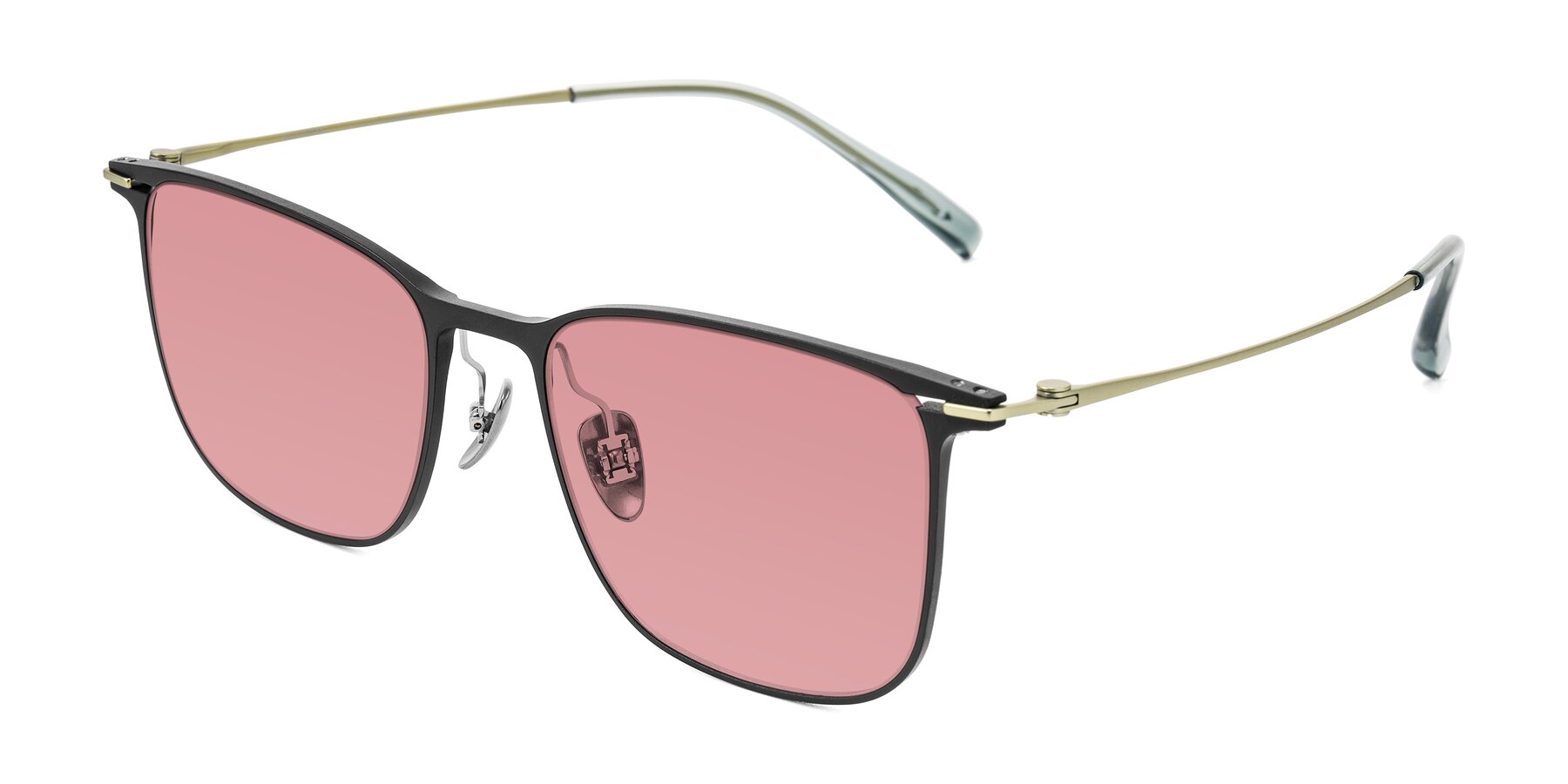 Angle of Moua in Black/Green with Medium Garnet Tinted Lenses