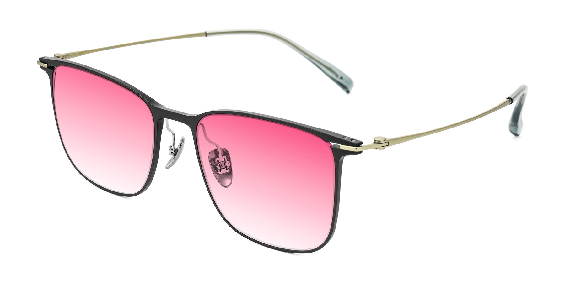 Angle of Moua in Black/Green with Pink Gradient Lenses