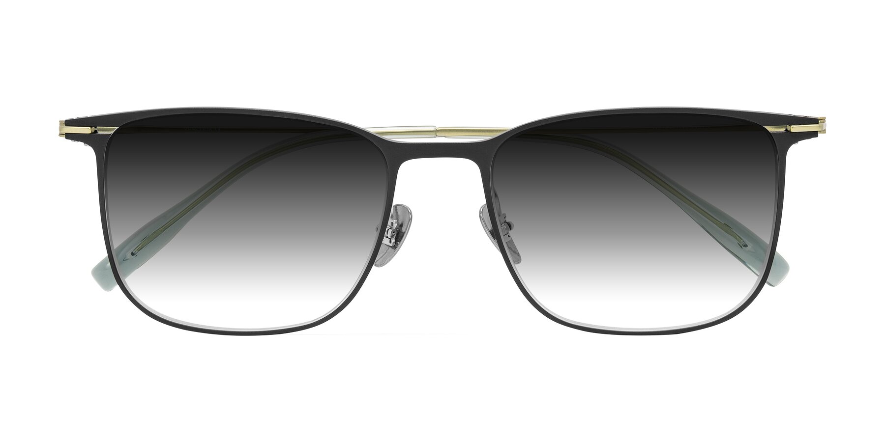 Folded Front of Moua in Black/Green with Gray Gradient Lenses