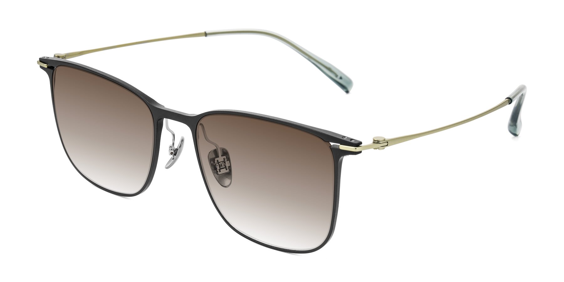 Angle of Moua in Black/Green with Brown Gradient Lenses
