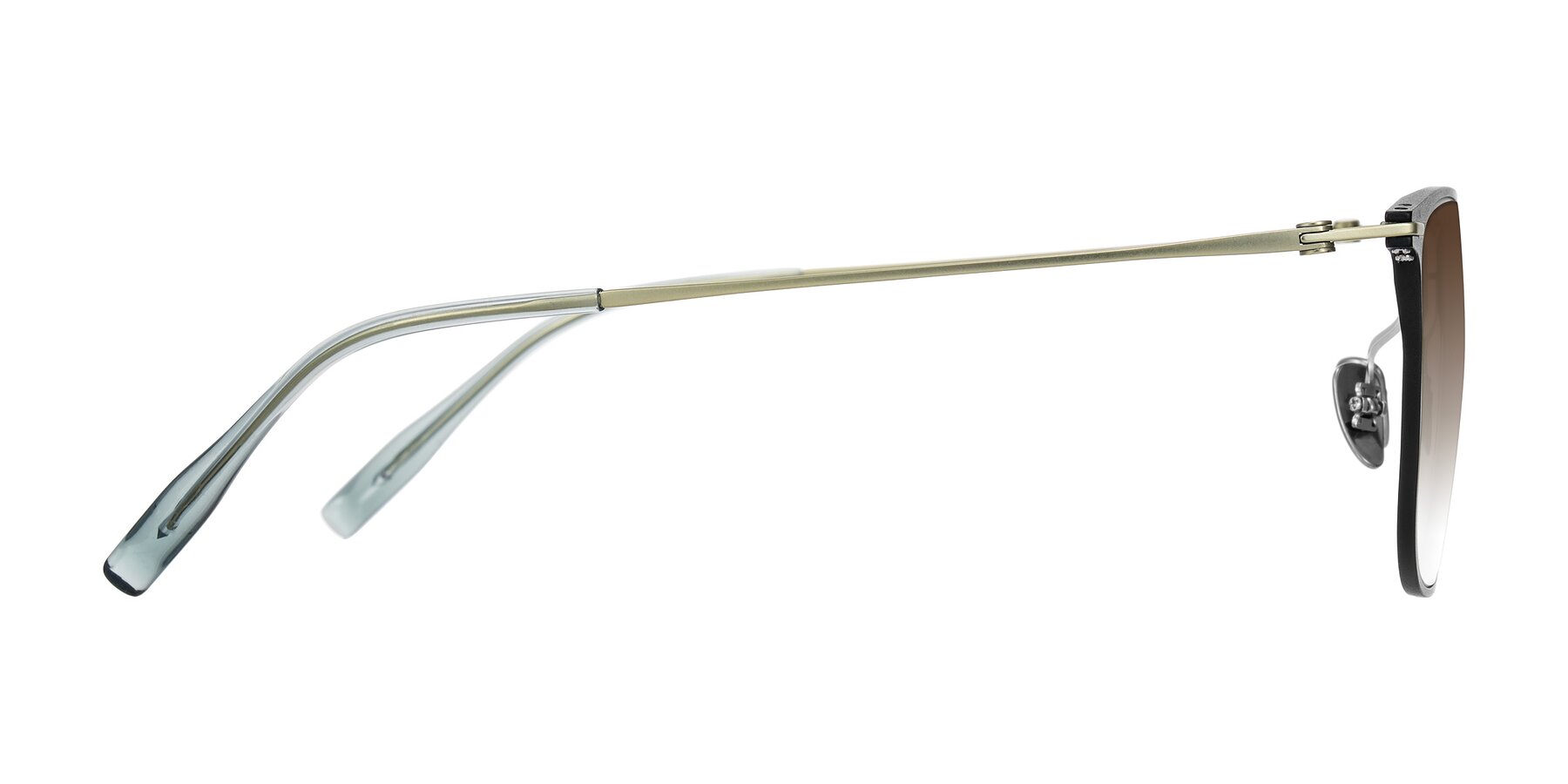 Side of Moua in Black/Green with Brown Gradient Lenses
