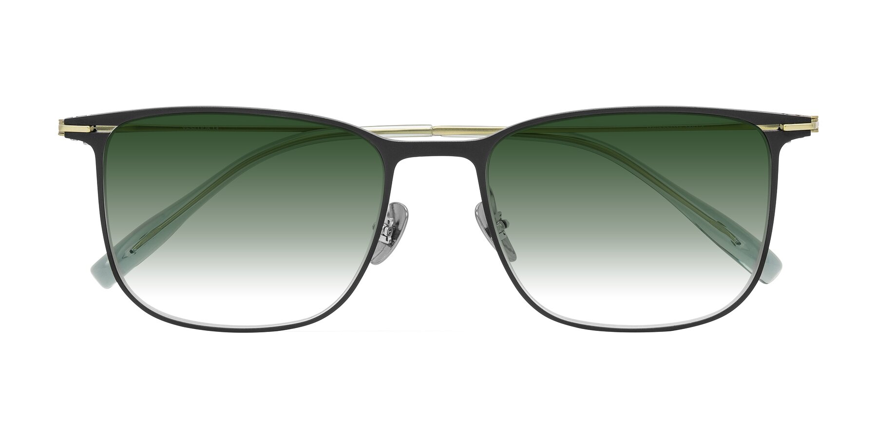 Folded Front of Moua in Black/Green with Green Gradient Lenses