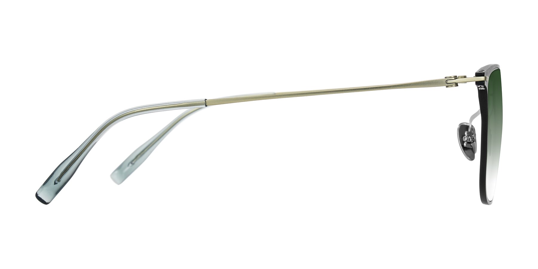Side of Moua in Black/Green with Green Gradient Lenses