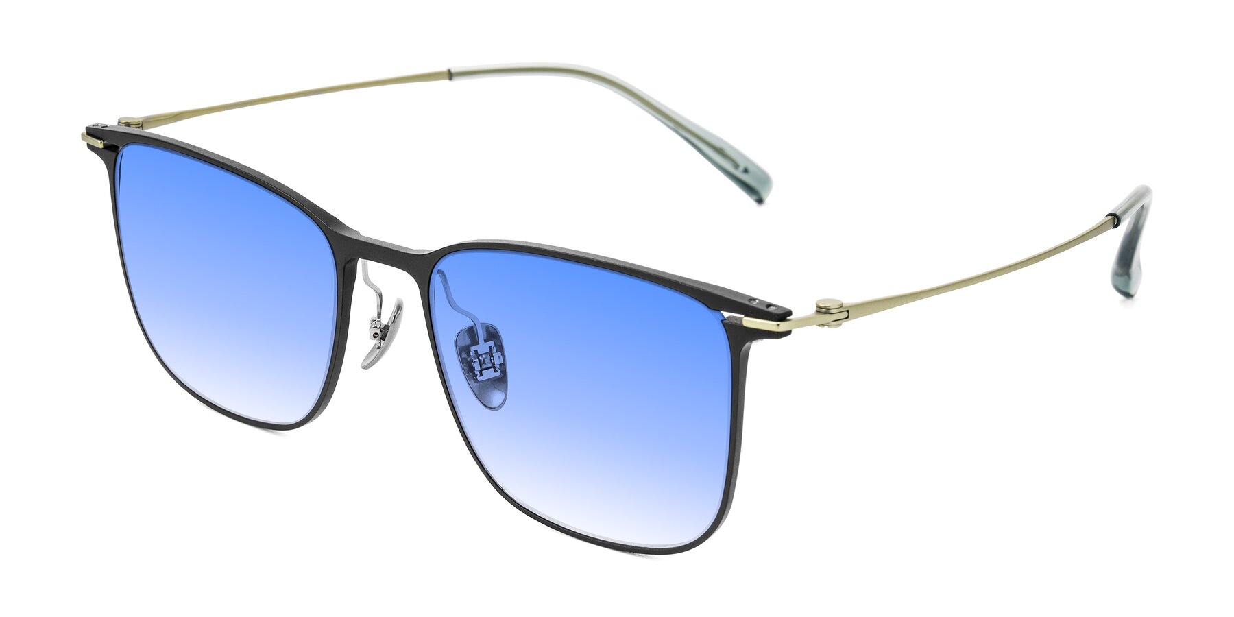 Angle of Moua in Black/Green with Blue Gradient Lenses