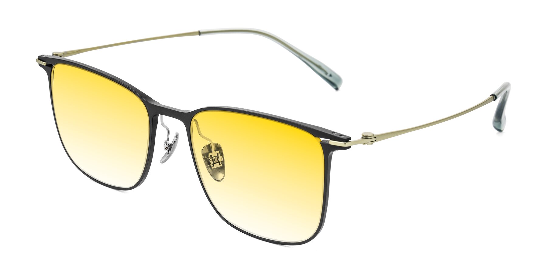 Angle of Moua in Black/Green with Yellow Gradient Lenses