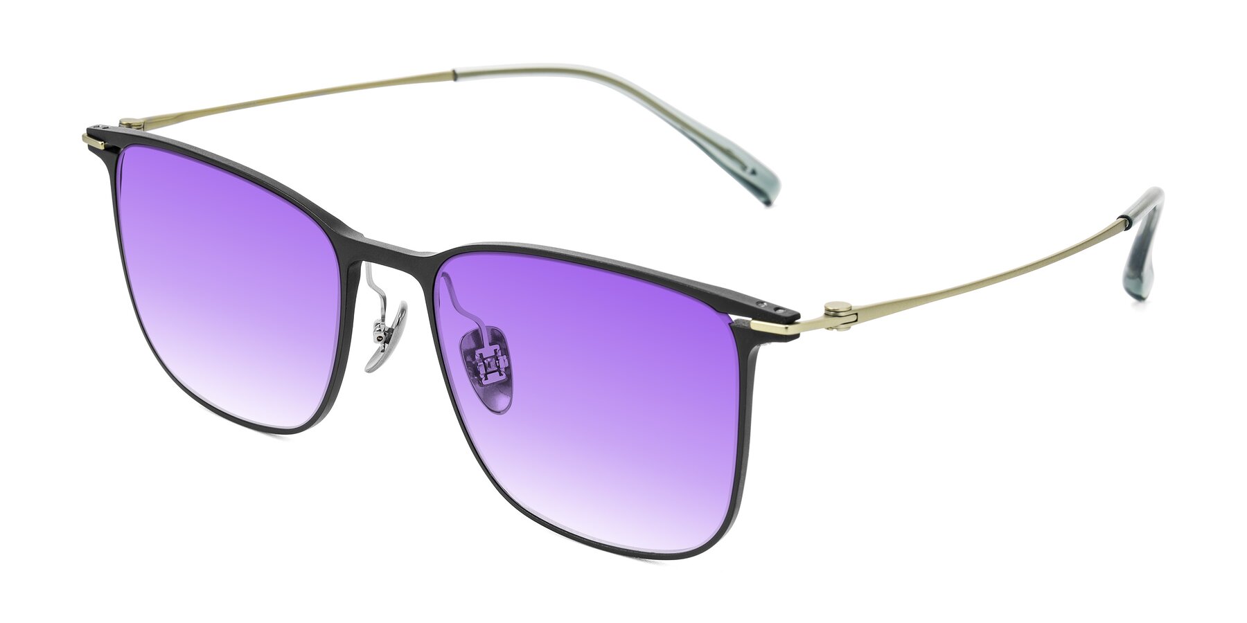 Angle of Moua in Black/Green with Purple Gradient Lenses