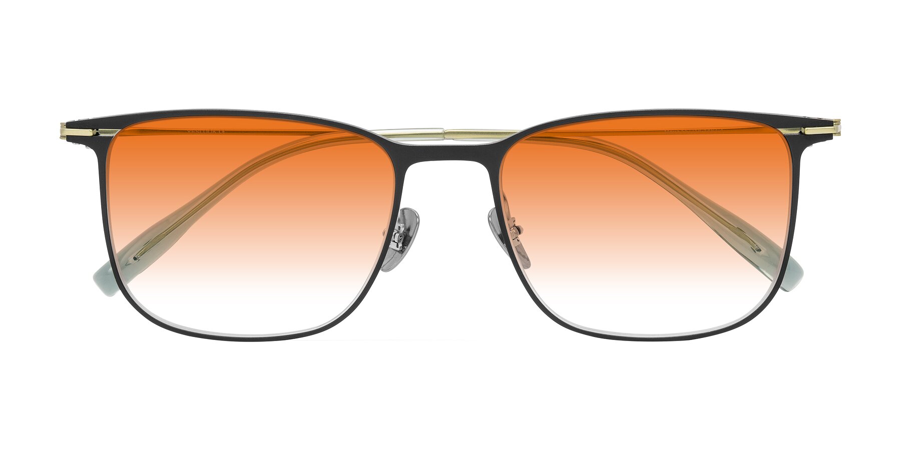 Folded Front of Moua in Black/Green with Orange Gradient Lenses