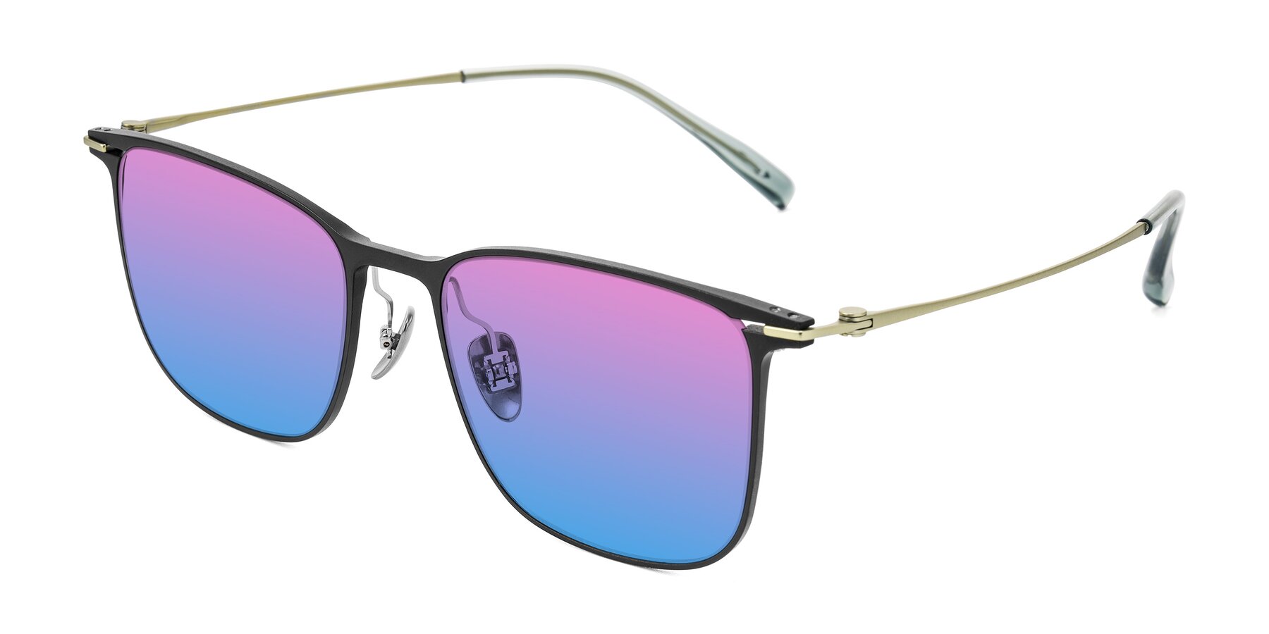 Angle of Moua in Black/Green with Pink / Blue Gradient Lenses