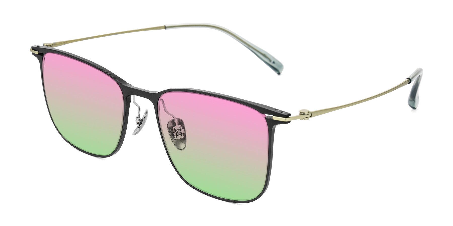 Angle of Moua in Black/Green with Pink / Green Gradient Lenses