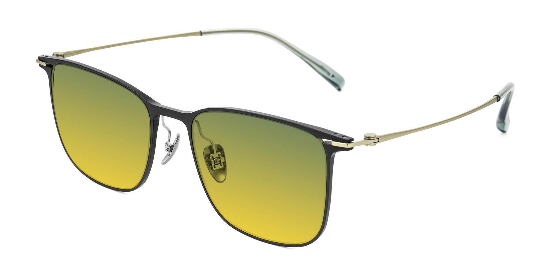 Angle of Moua in Black/Green with Green / Yellow Gradient Lenses