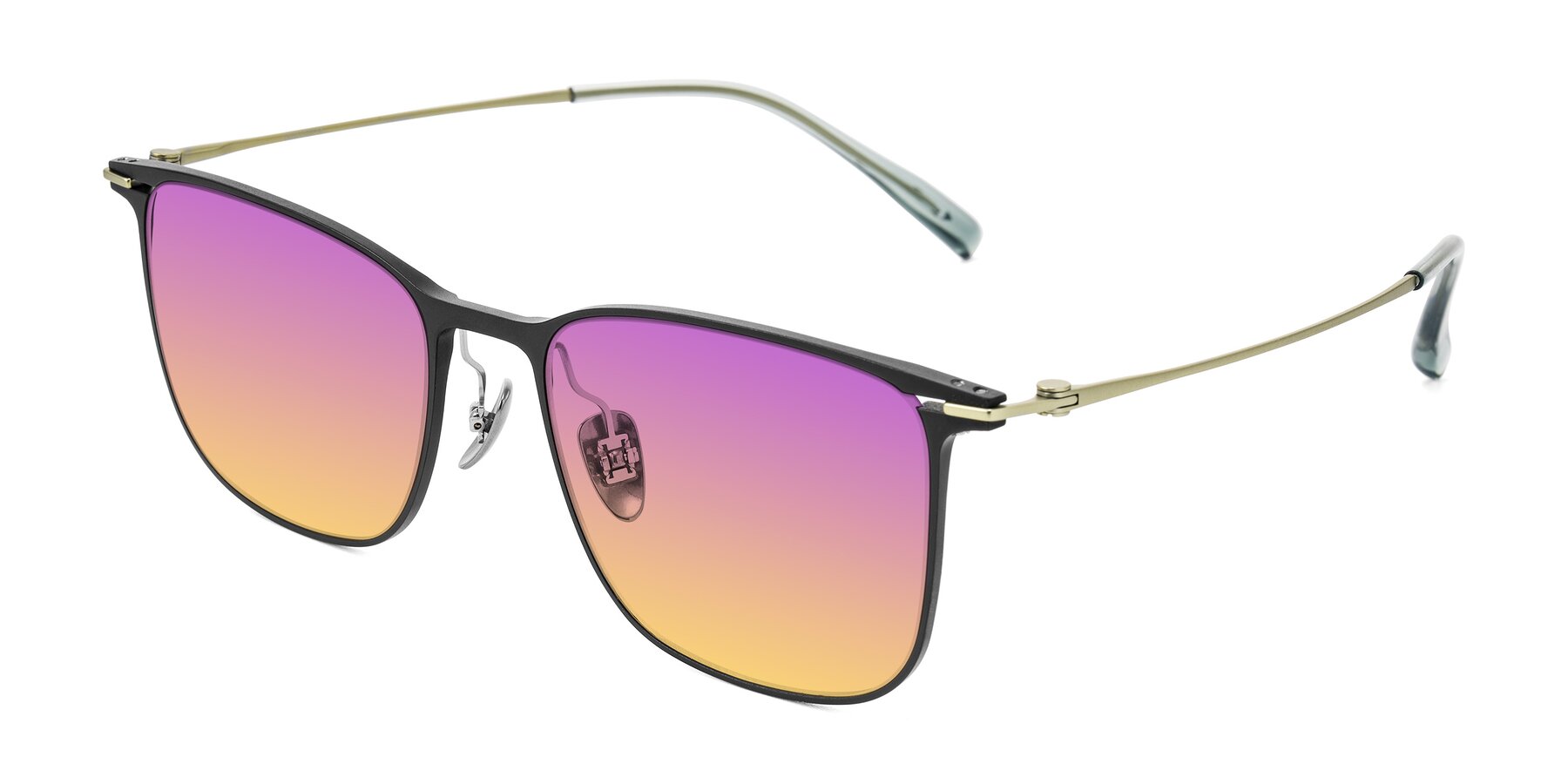 Angle of Moua in Black/Green with Purple / Yellow Gradient Lenses