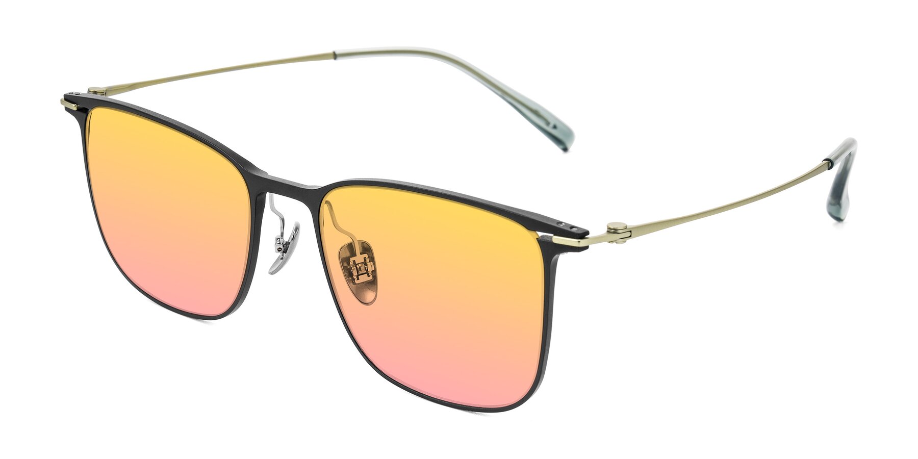 Angle of Moua in Black/Green with Yellow / Pink Gradient Lenses