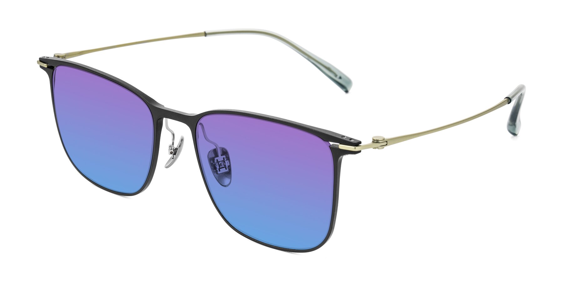 Angle of Moua in Black/Green with Purple / Blue Gradient Lenses