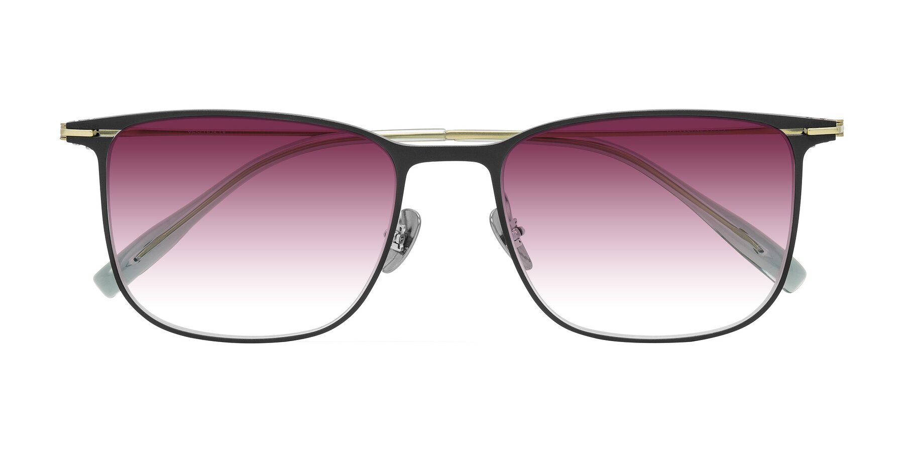 Folded Front of Moua in Black/Green with Wine Gradient Lenses